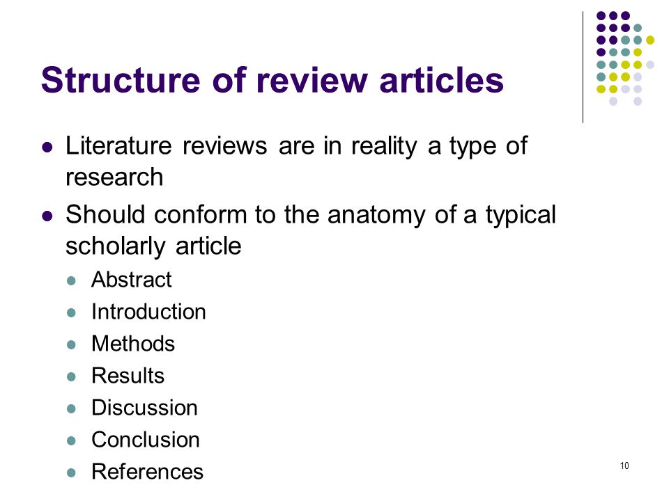 literature review article structure